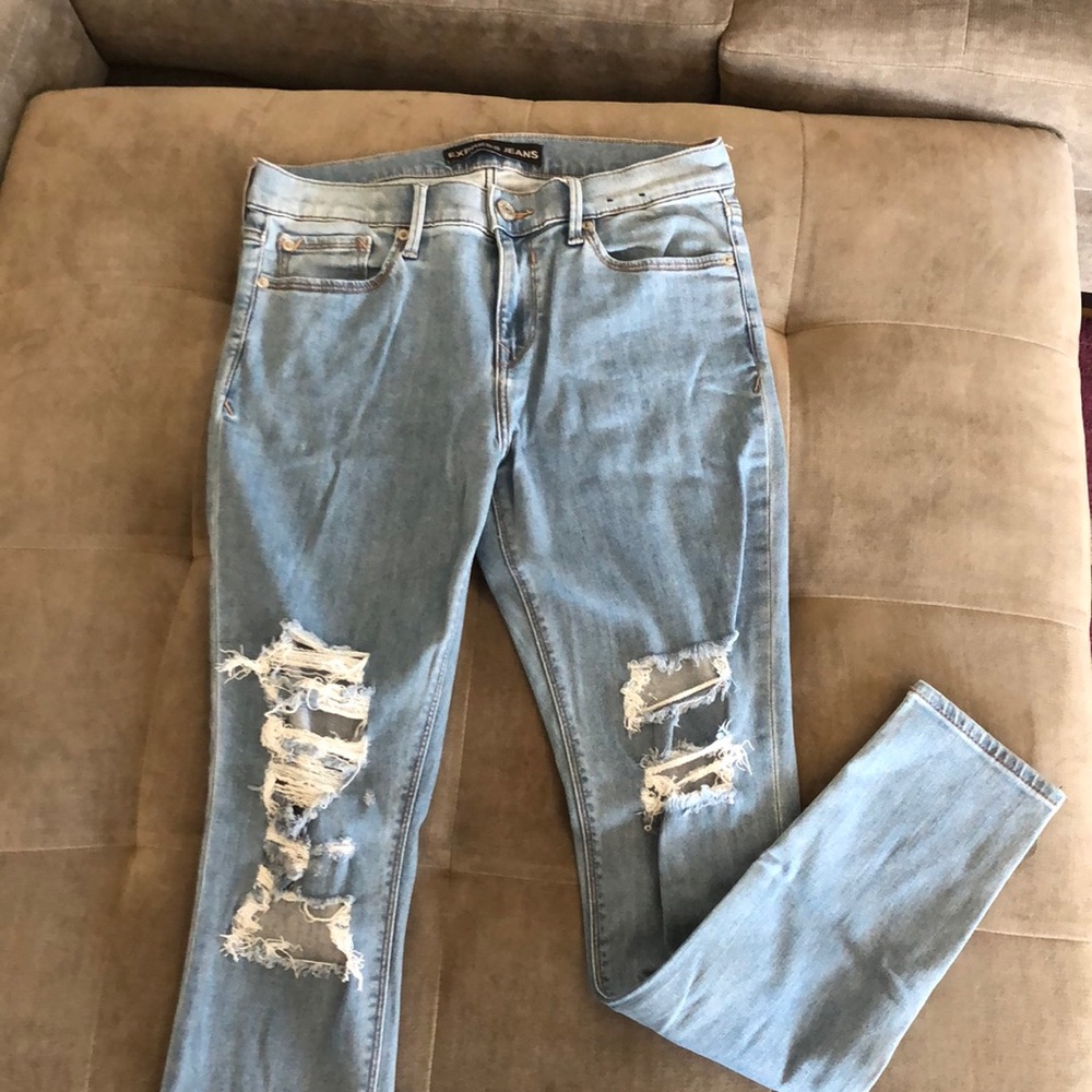 High waist light wash Express skinny jean